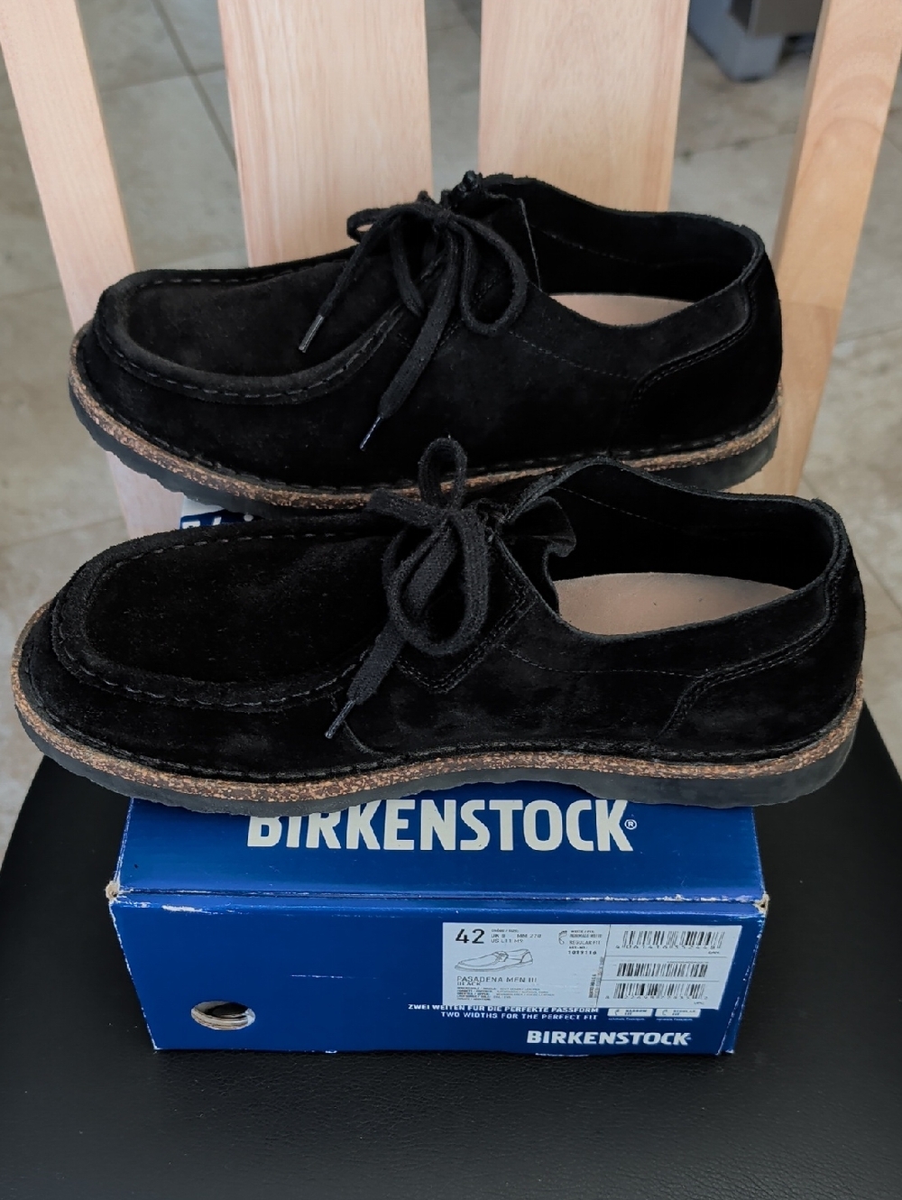 Birkenstock "Pasadena Men III" Black Suede Loafers (42) Ladies 11/Men's 9. EUC - Picture 6 of 11